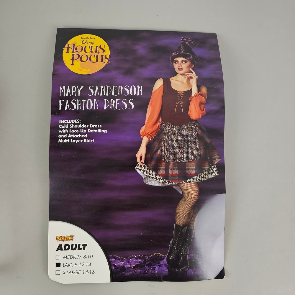 Disney Hocus Pocus Mary Sanderson Fashion Dress Spirit Halloween Large 12-14